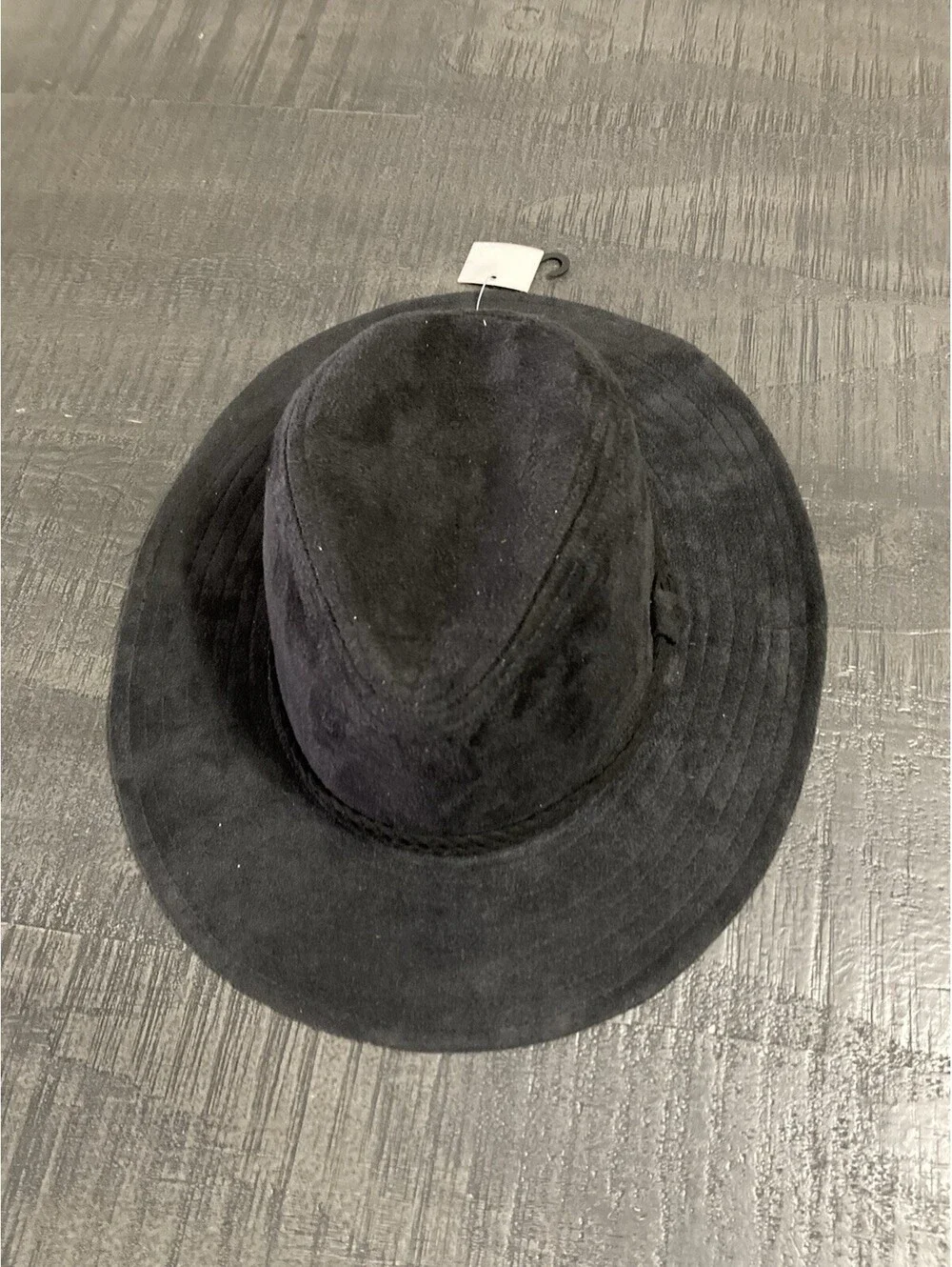 NWT Something Special Black Suede Western Style Women's Hat Braided Trim